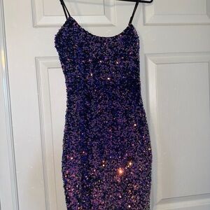 Sequin Purple Dress